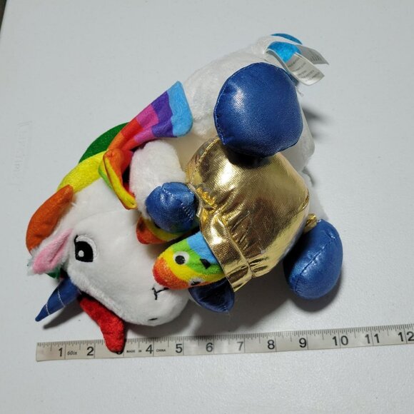 Gemmy Animated Rainbow Unicorn 9 inch Plush Sings Deck the Halls Stuffed Animal - Picture 8 of 8
